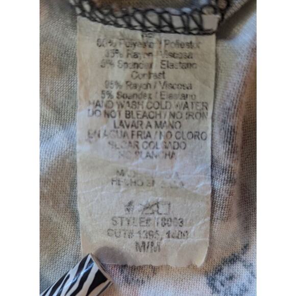 12 PM By Mon Ami Women's Floral Striped 3/4 Sleeve Top, Blue, Size Medium - Picture 4 of 6